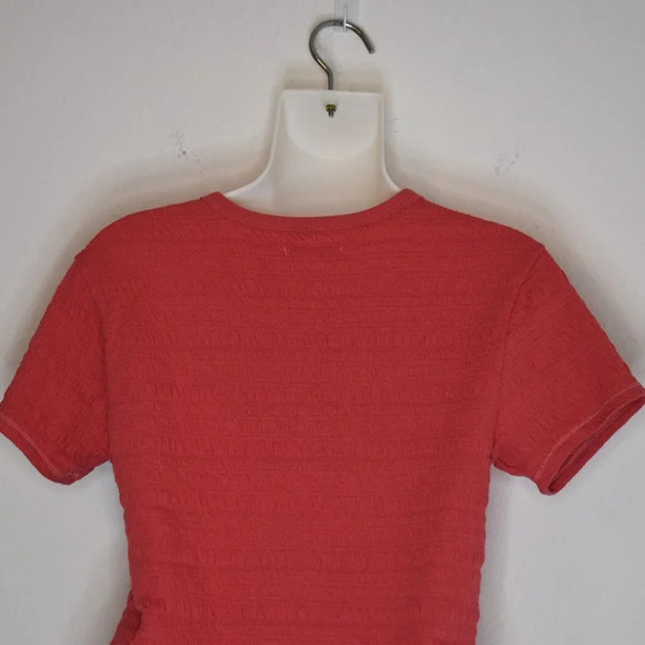 American Eagle Smocked Crop Tee Sz XS Top Shrunken Fit Boho Minimalist Barbie - Picture 9 of 16